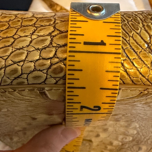 Brahmin Marley Gold Tan Crocodile Embossed Leather...